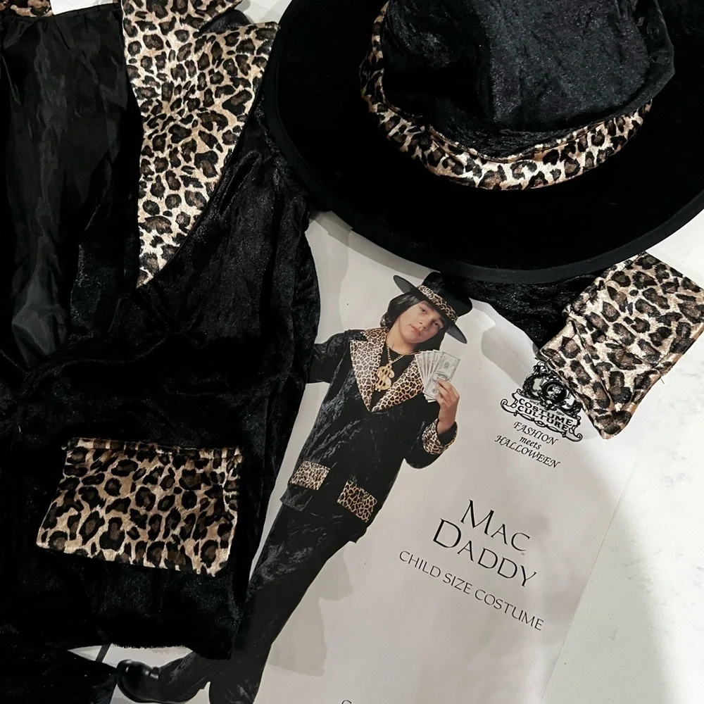Child's Mac Daddy Costume with Leopard Accents